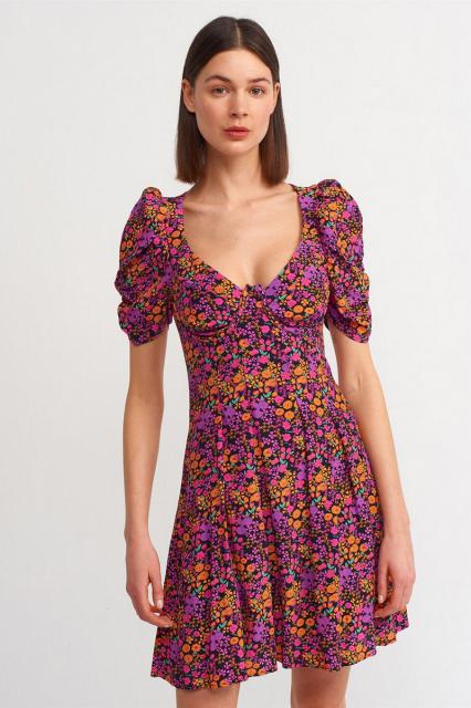 Summer dress floral purple | BeautyLine Fashion BV