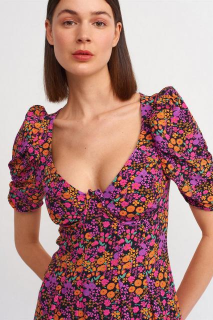 Summer dress floral purple | BeautyLine Fashion BV